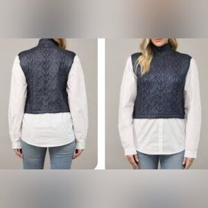 This is a Fate Foil Cable Knit Twofer Sweate